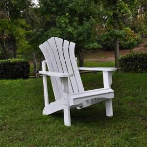  Cedarwood Sanibel Adirondack Chair   White Patio, Lawn 