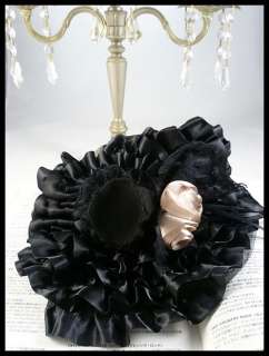 Black Victorian Funeral Cosplay Mini Top Hat Headband  