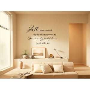   Is Thy Faithfulness Lord Unto Me Vinyl Wall Decal