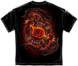 Fire Fighter T Shirt Fear No Evil Firemen Firefighter Volunteer EMT 