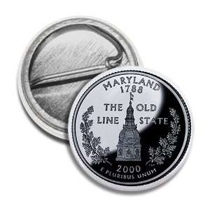  MARYLAND State Quarter Mint Image 1 inch Mini Pinback 