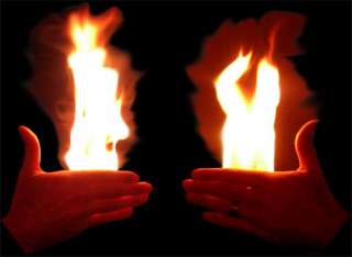 FICKLE FIRE FROM HANDS GIMMICKS Stage Magic Trick Pyro  