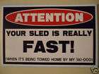 FUNNY SKIDOO SLED SNOWMOBILE STICKER DECAL FAST TOW 339