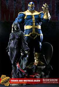 SIDESHOW THANOS AND MISTRESS DEATH EXCLUSIVE STATUE DIORAMA DIO  