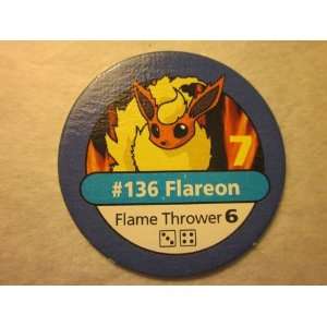  Pokemon Master Trainer 1999 Pokemon Chip Blue #136 Flareon 