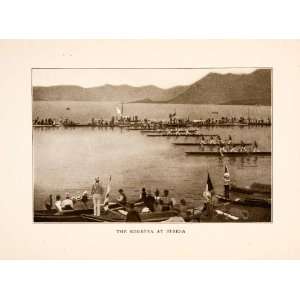  1908 Print Stresa Italy Regatta Rowing Crew Boat Racing 