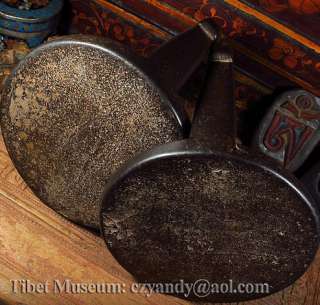 Wonderful Amazing Pair Old Antique Tibetan Noble Silvered Iron Stirrup 