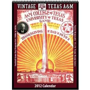  Texas A&M Aggies Vintage 2012 Football Program Calendar 