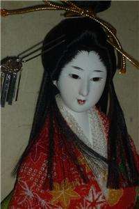 Japanese Antique Geisha Doll Inside Frame Rare  