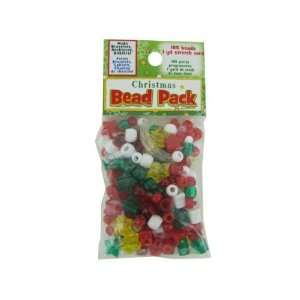  christmas bead pack 185 beads 1 yd stretch cord   Pack of 