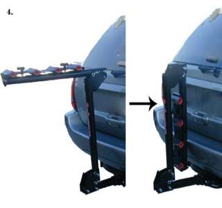 BIKE CARRIER RACK BICYCLE FOLDING 2 HITCH SWINGS DOWN FOLDS UP 