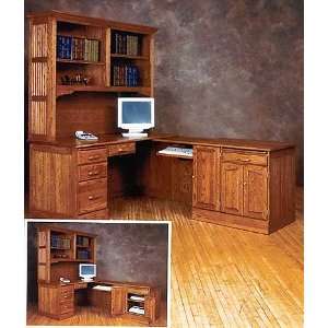  Oak Computer Desk with Hutch   Right Return Office 
