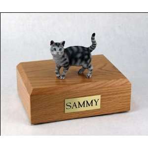  656 Shorthair, Silver Tabby   Standing Cat Cremation Urn 