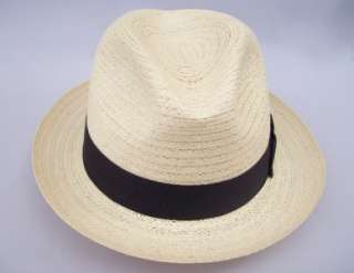 Biltmore Palmyra Straw Fedora Dress Hat w/Black Band  