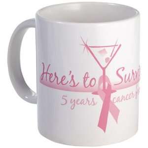 Cancer Free 5 years martini Breast cancer Mug by  