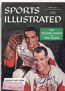   (03/18 1957) Detroit Red wings Gordie Howe Ted Lindsay signed  
