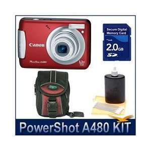  Canon PowerShot A480 Digital Camera (Red), 10.0 Megapixel 