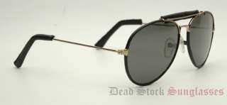 80s Vintage FAUX LEATHER WRAPPED AVIATOR Men Sunglasses  