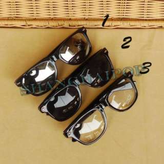Mirror/Dark/Clear Lens Sunglasses Glasses Black Frame Wayfarer Sunnies 