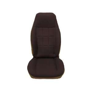   Front Saddle Vinyl Bucket Seat Upholstery with Chocolate Cloth Inserts