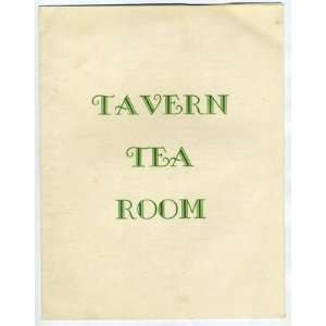  Tavern Tea Room Menu Atlanta Georgia 1950 