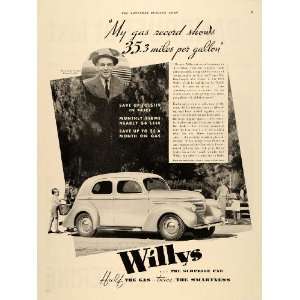  1937 Ad Willys Automobile Savings MPG A.H. Brachvogel 