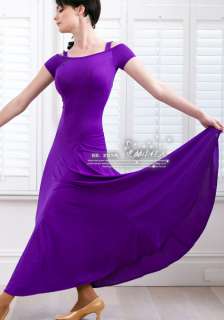 black/purple women Latin short sleeve modern dance dress  