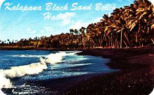 1950s Black Sand Beach, Kalapana, Hawaii  