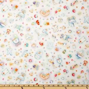   Wide Baby Boy lannel Baby Accessories White/Blue Fabric By The Yard