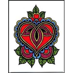  Colorful Heart Design Temporaray Tattoo Toys & Games