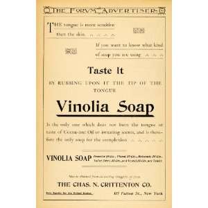   Ad Chas. N. Crittenton Vinolia Soap Tongue Taste   Original Print Ad