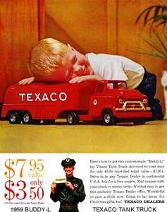 1959 BUDDY L ~ TEXACO TANK TRUCK (RED) ~ OO(~) MAGNET  