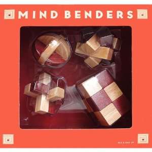  Mind Benders 4 Piece Wooden Puzzle Set Toys & Games