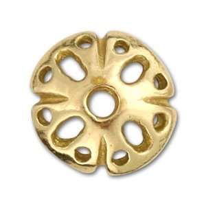  Shiny Brass Anti Tarnish 8.5mm Round Bead Caps (6)