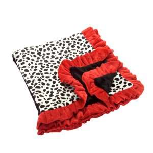  Microfiber Baby Blanket  Fire Engine Red & Black Dalmation Baby
