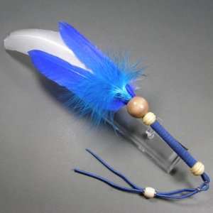 Turkey Feather Sacred Sage Smudge Fan with Leather Trim, SF40