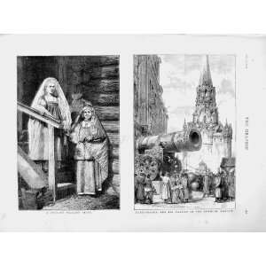  1874 Russian Peasant Czar Pushka Canon Kremlin Moscow 