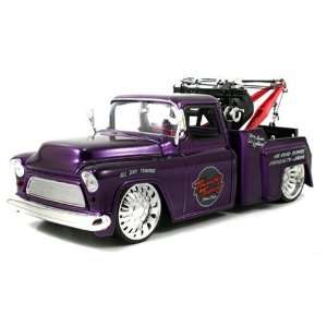  1955 Chevy Stepside Tow Truck 124 Scale (Purple) Toys 