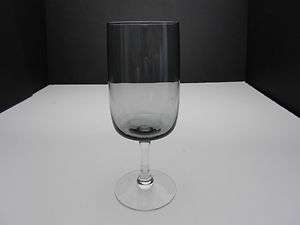 Fostoria Glamour Water Goblet Gray w Clear Stem Signd 7 1/8 T ca 1969 
