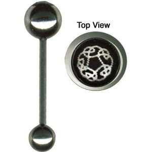  14 Gauge 5/8 Celtic Knot Inlay Surgical Steel Barbell 