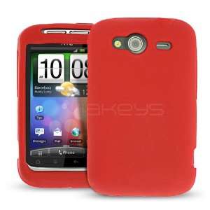  Celicious Red Silicone Skin Case for HTC Wildfire S with 