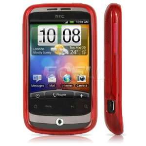     RED SILICRYLIC RUBBER GEL SKIN CASE FOR HTC WILDFIRE Electronics
