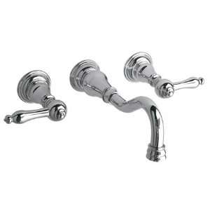   Nickel Talamone Double Handle Wall Mount Vessel Faucet from the Talamo