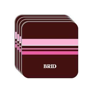 Personal Name Gift   BRID Set of 4 Mini Mousepad Coasters (pink 