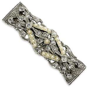  tone Cultura Glass Pearl and Crystal Barrette 1928 Boutique Jewelry