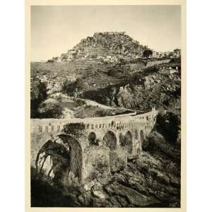  1937 Gothic Bridge Castle Karytaina Greece Photogravure 
