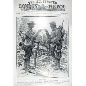  1917 FRENCH SOLDIERS WAR BRITISH SOLDIER DRINKING WINE 