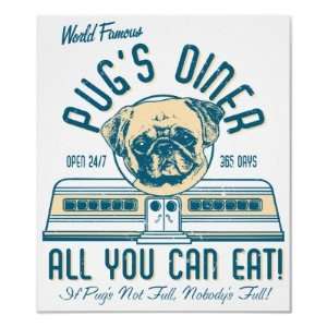  Pugs Diner 50s Retro VIntage Posters
