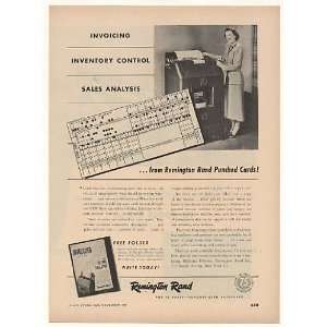   Remington Rand Punched Card Billing Tabulator Print Ad