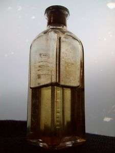 Vintage Pineoleum Bottle With Cork & Contents Sample  